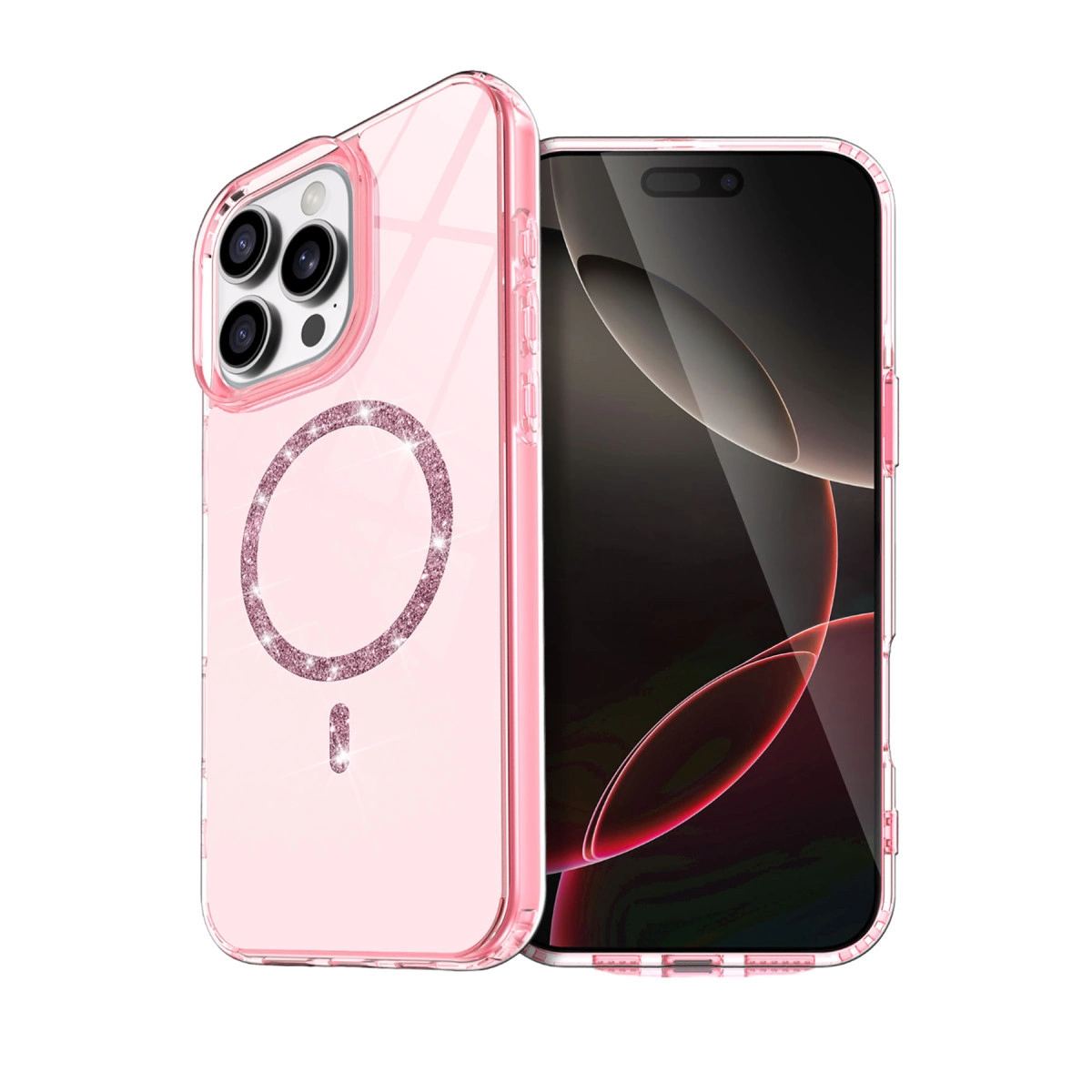 Apple İphone 15 Pro Max Live Diamond Magsafe Kapak - Pembe