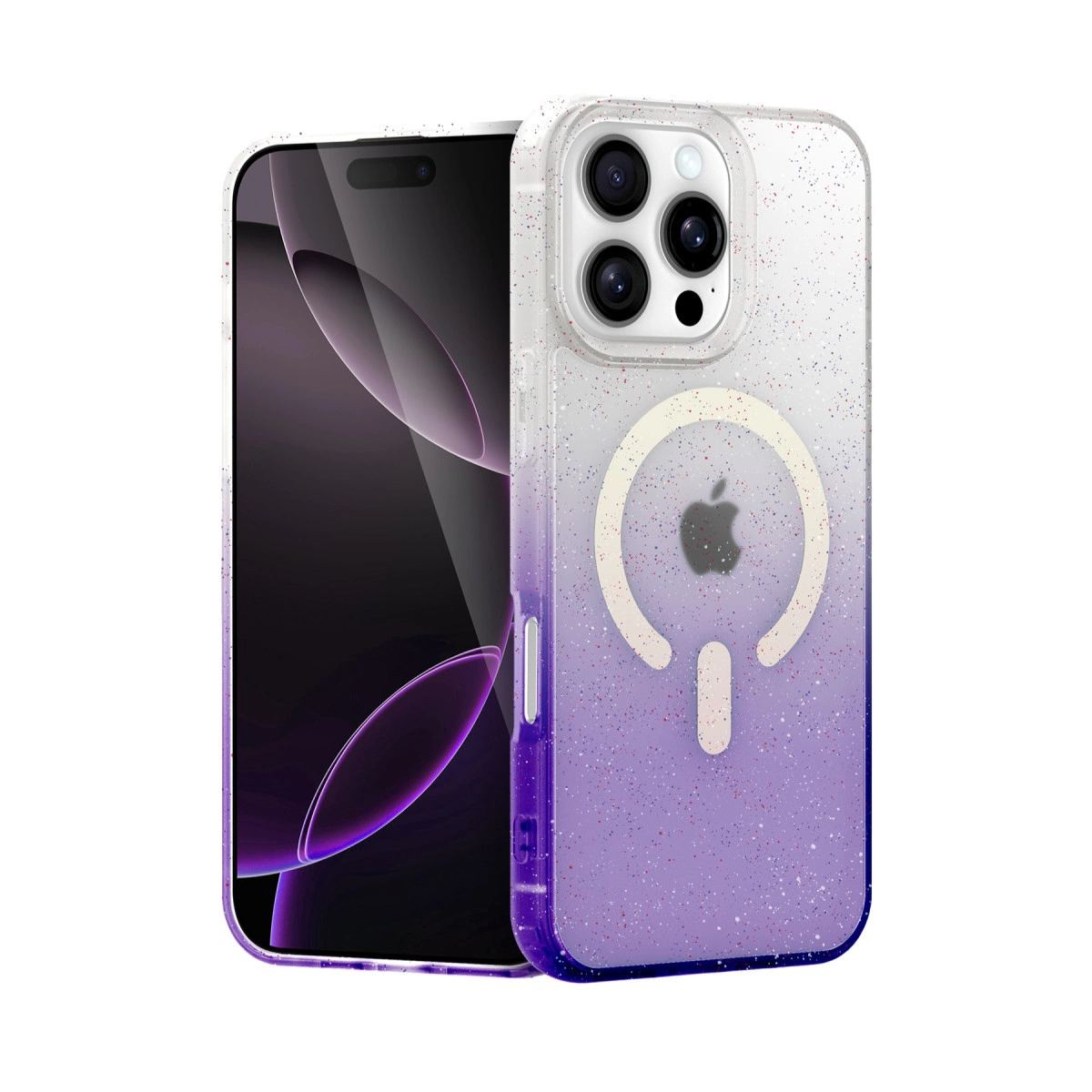 Apple İphone 16 Pro Pummel Shiny Magsafe Kapak - Mor