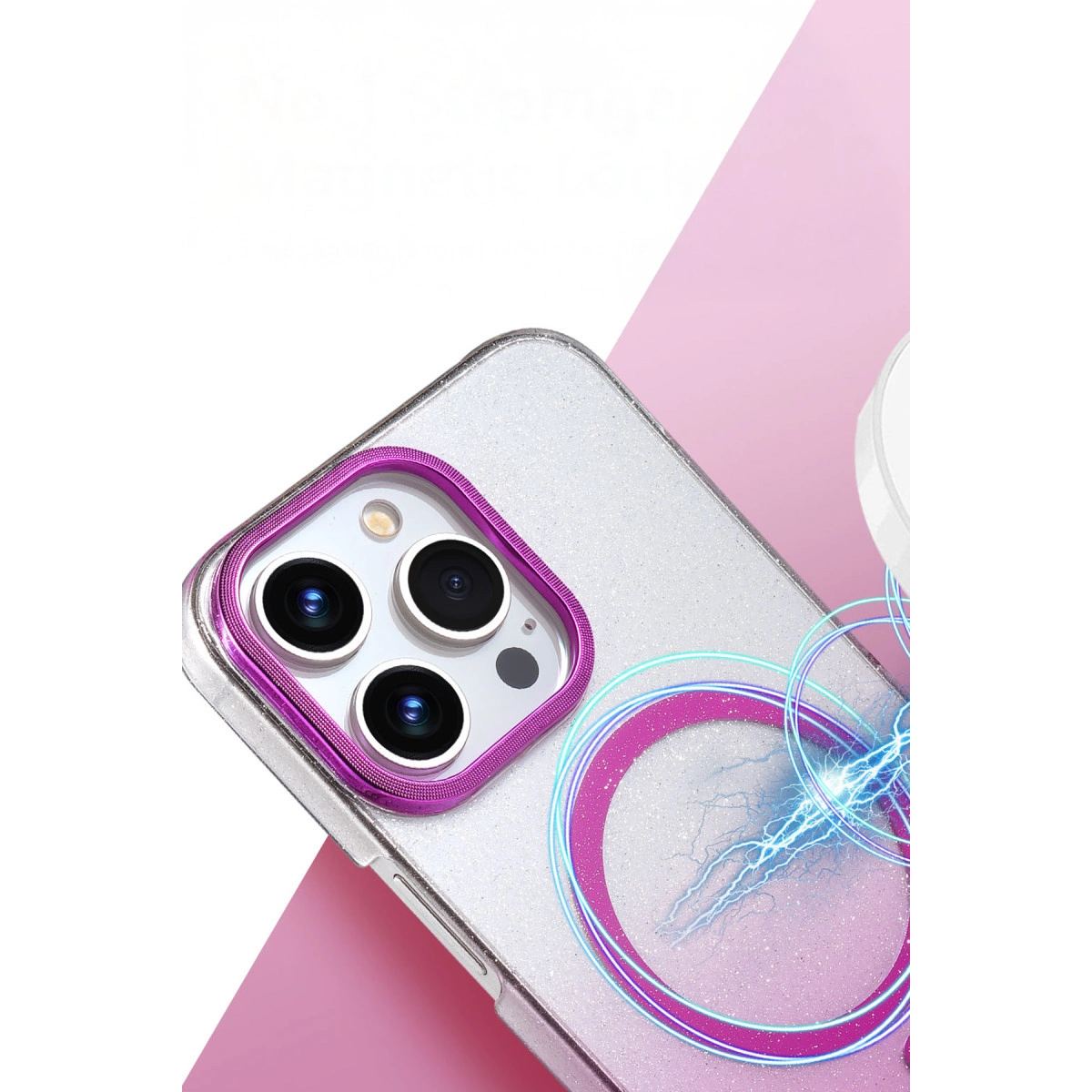 Apple İphone 14 Pro Max Glossy Magsafe Kapak - Mor