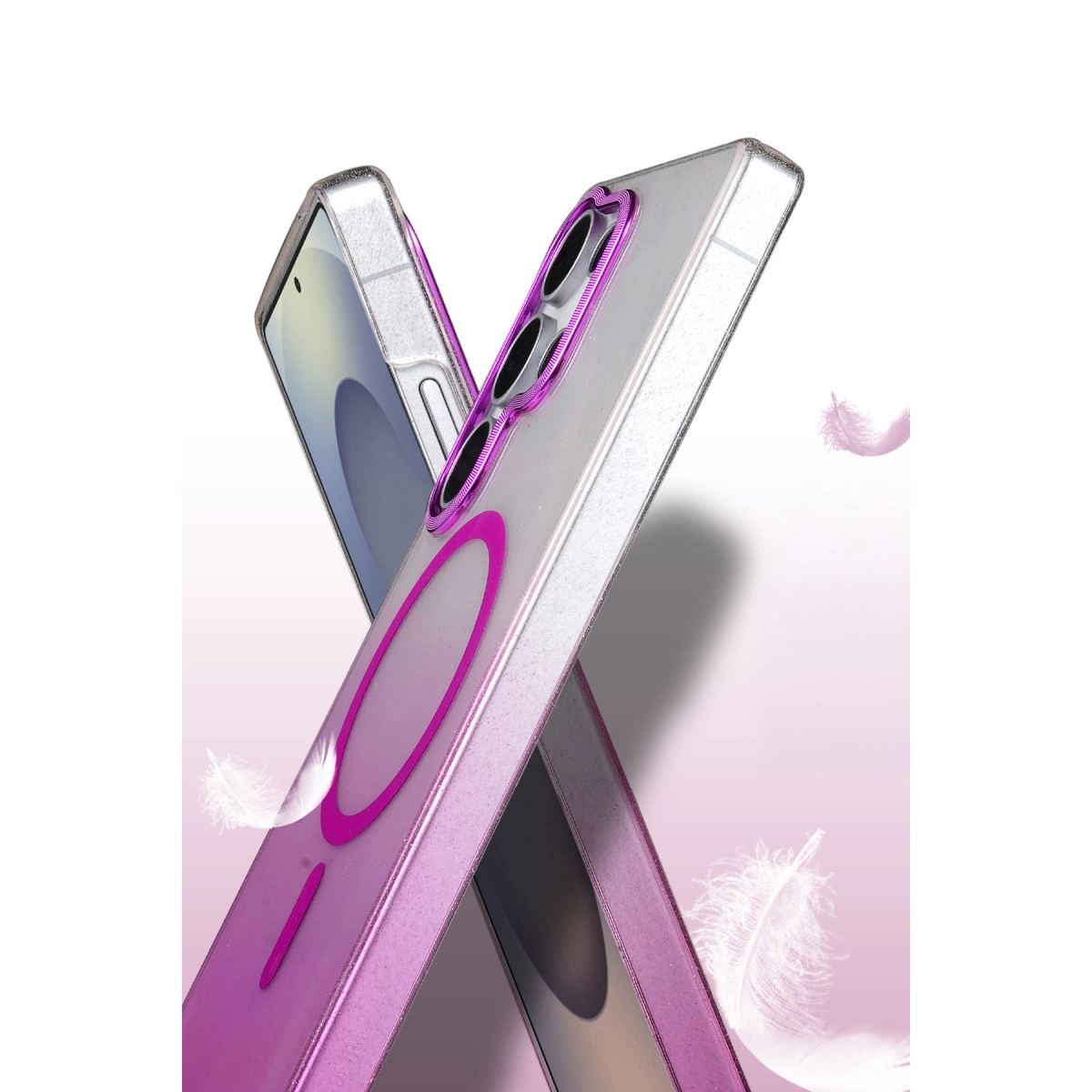 Samsung Galaxy S23 Ultra Glossy Magsafe Kapak - Mor