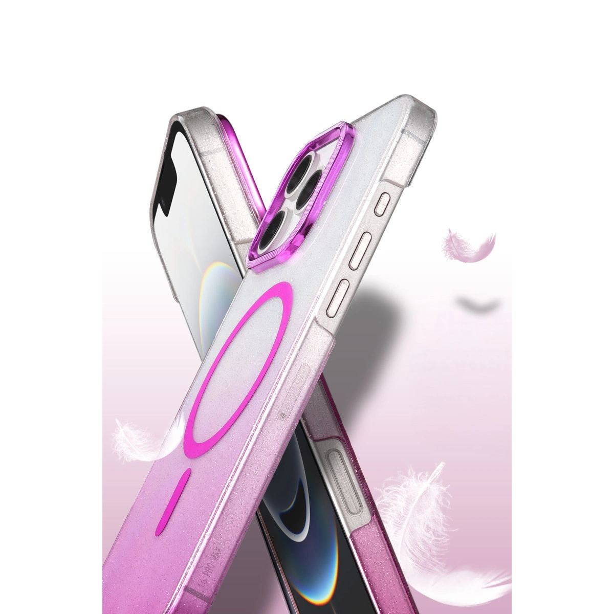 Apple İphone 16 Pro Max Glossy Magsafe Kapak - Pembe