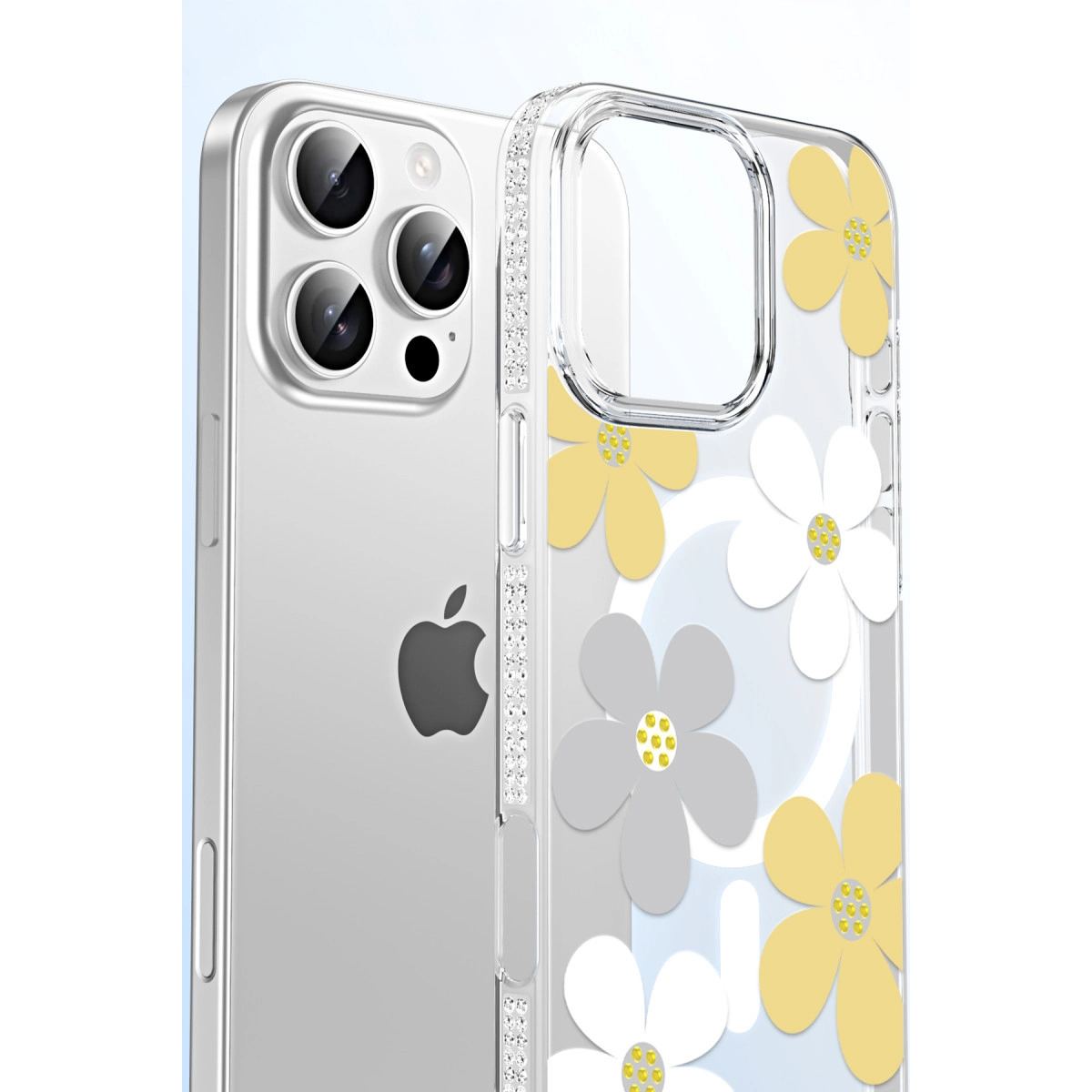 Joko Apple İphone 16 Floral Magsafe Kapak - Turuncu