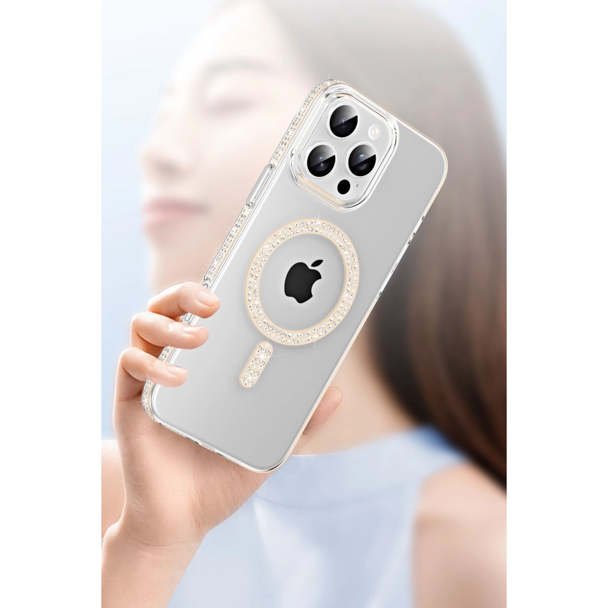 Joko Apple İphone 14 Pro Max Move Taşlı Magsafe Kapak - Lila