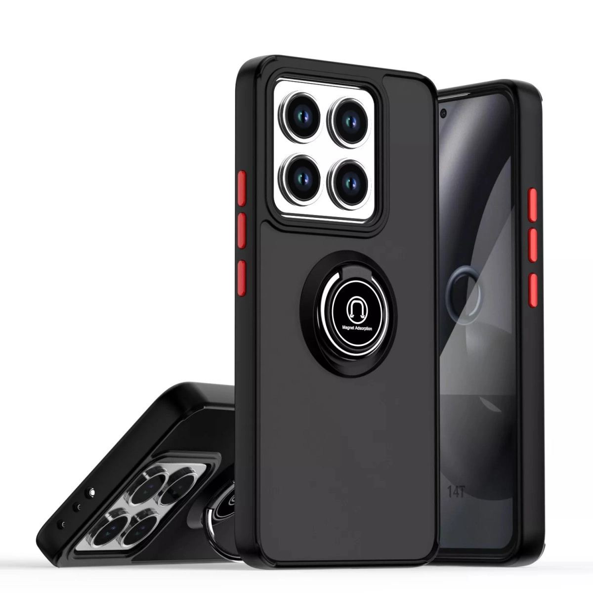Xiaomi Mi 14t Montreal Yüzüklü Silikon Kapak - Siyah