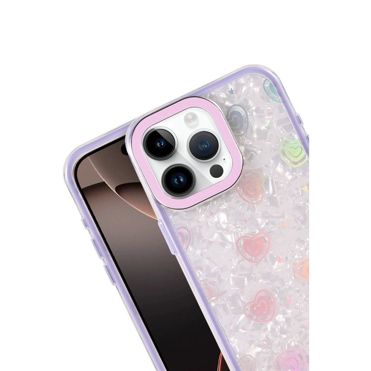 Apple İphone 14 Pro Max Lumi Desenli Kapak - Mor