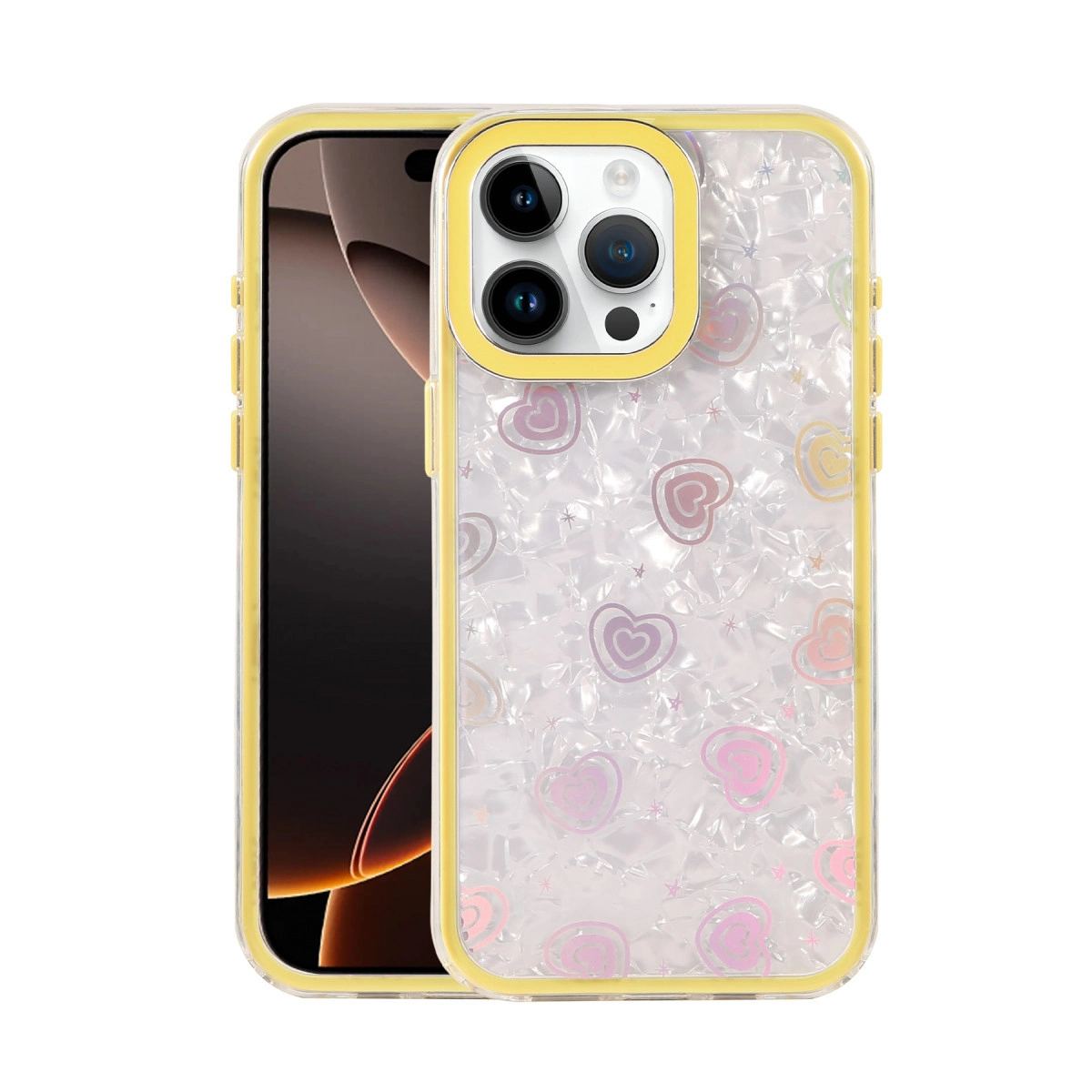 Apple İphone 16 Pro Lumi Desenli Kapak - Sarı