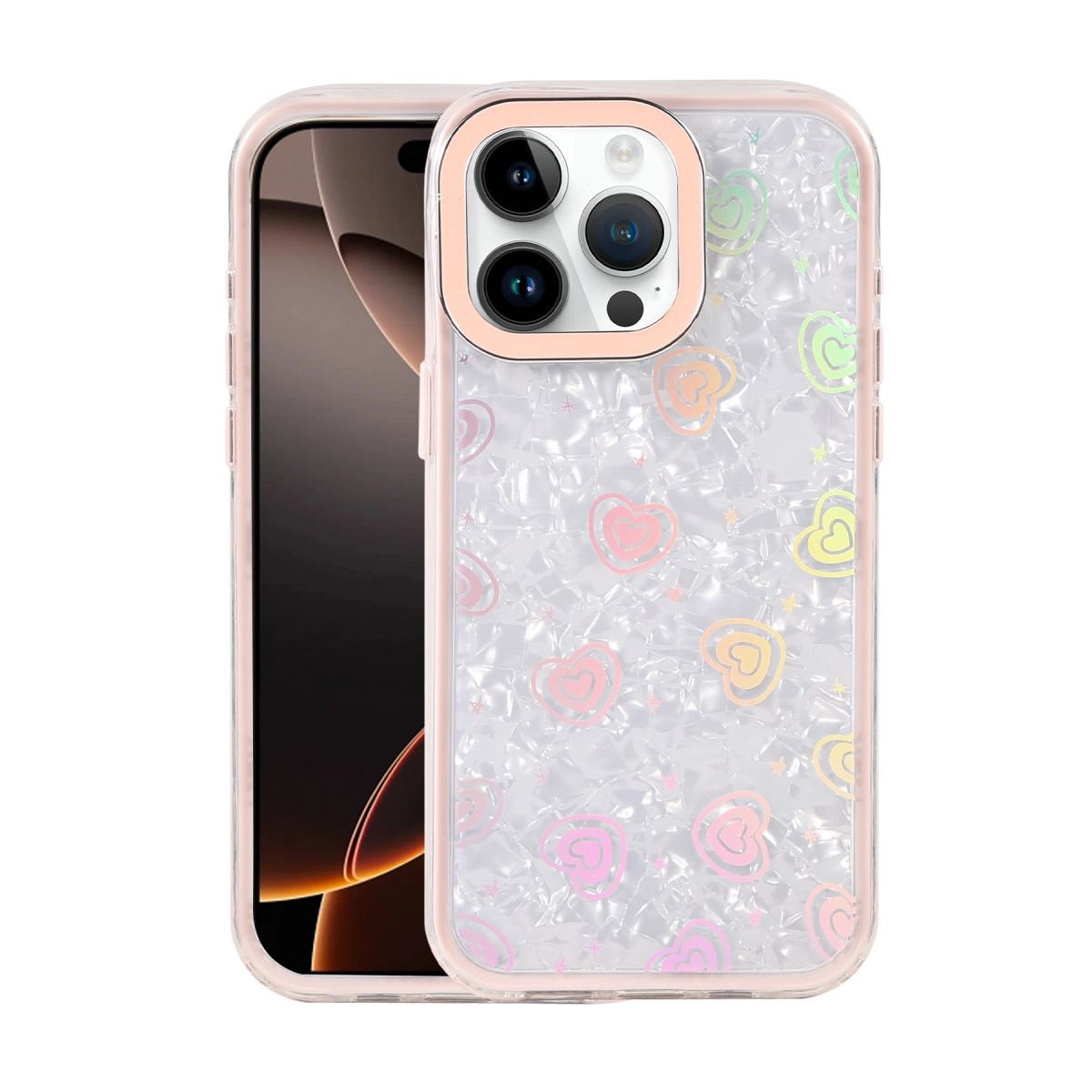 Apple İphone 16 Pro Max Lumi Desenli Kapak - Pembe