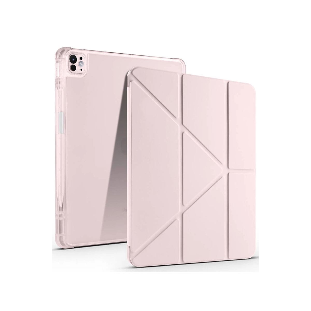 Apple İpad Air 13 (2024) Kılıf Kalemlikli Mars Tablet Kılıfı - Rose Gold