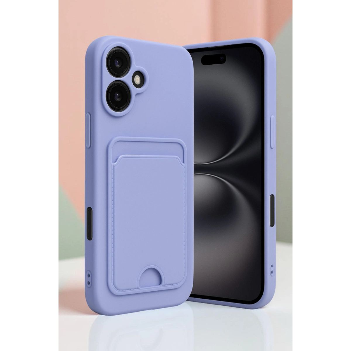 Apple İphone 16 Kılıf Kelvin Kartvizitli Silikon - Açık Yeşil
