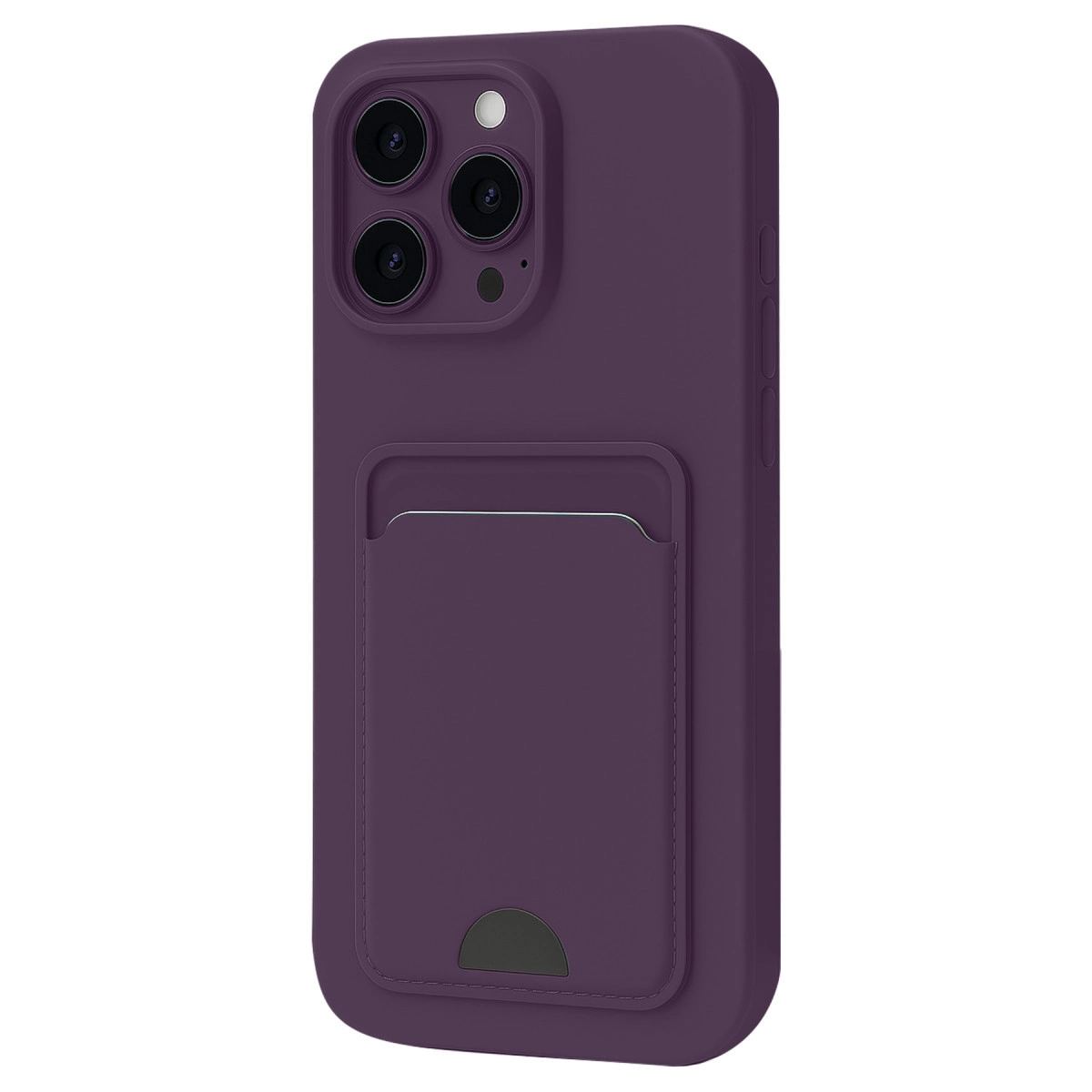 Apple İphone 16 Plus Kılıf Kelvin Kartvizitli Silikon - Derin Mor