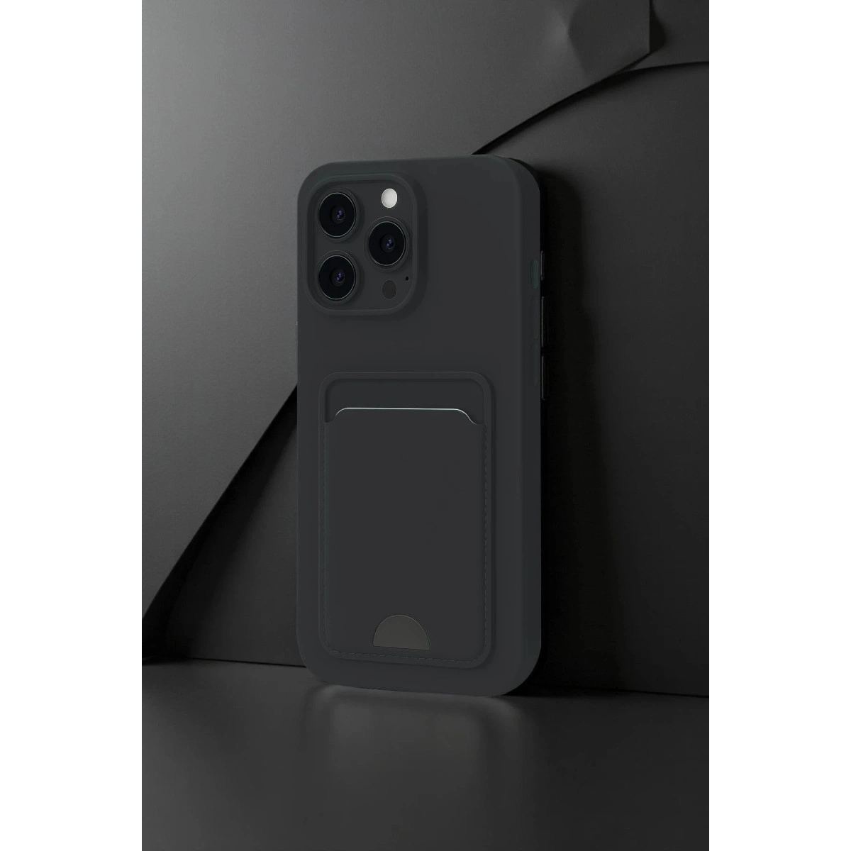Apple İphone 16 Pro Kılıf Kelvin Kartvizitli Silikon - Derin Mor