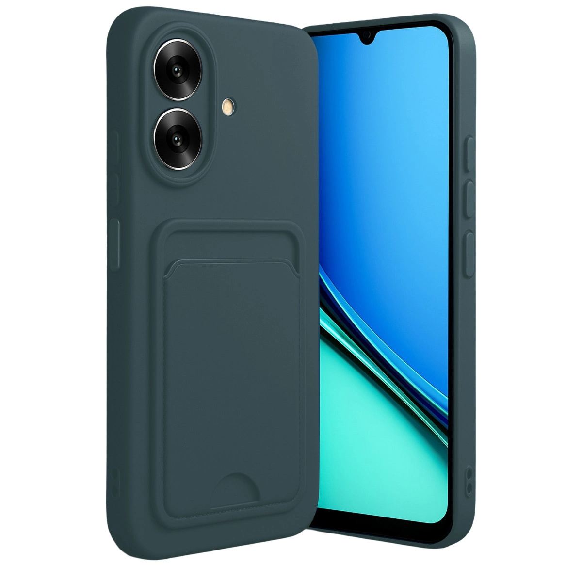 Realme Note 60 Kelvin Kartvizitli Silikon - Koyu Yeşil