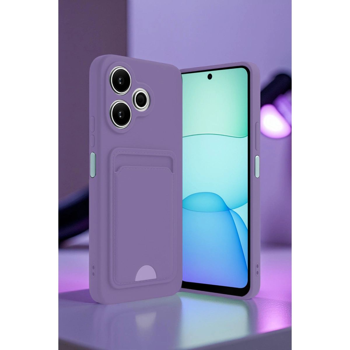 Xiaomi Redmi 13 4g Kılıf Kelvin Kartvizitli Silikon - Bordo