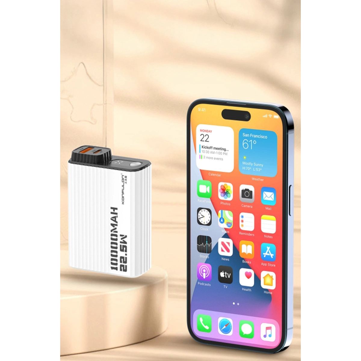 A40Q 10.000 Mah Pd 20w Mini Powerbank - Siyah-beyaz