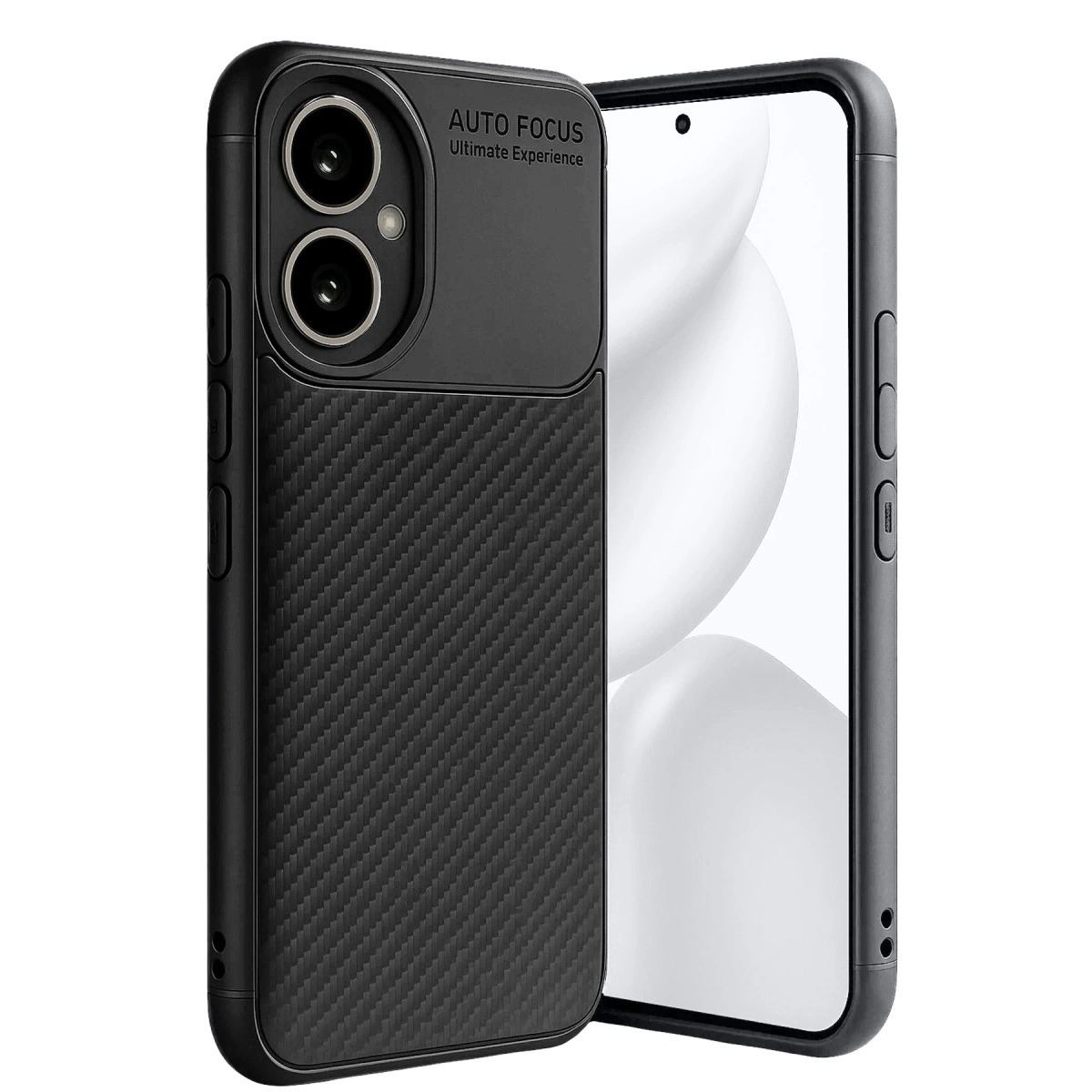 Honor 400 Kılıf Auto Focus Karbon Kapak - Siyah