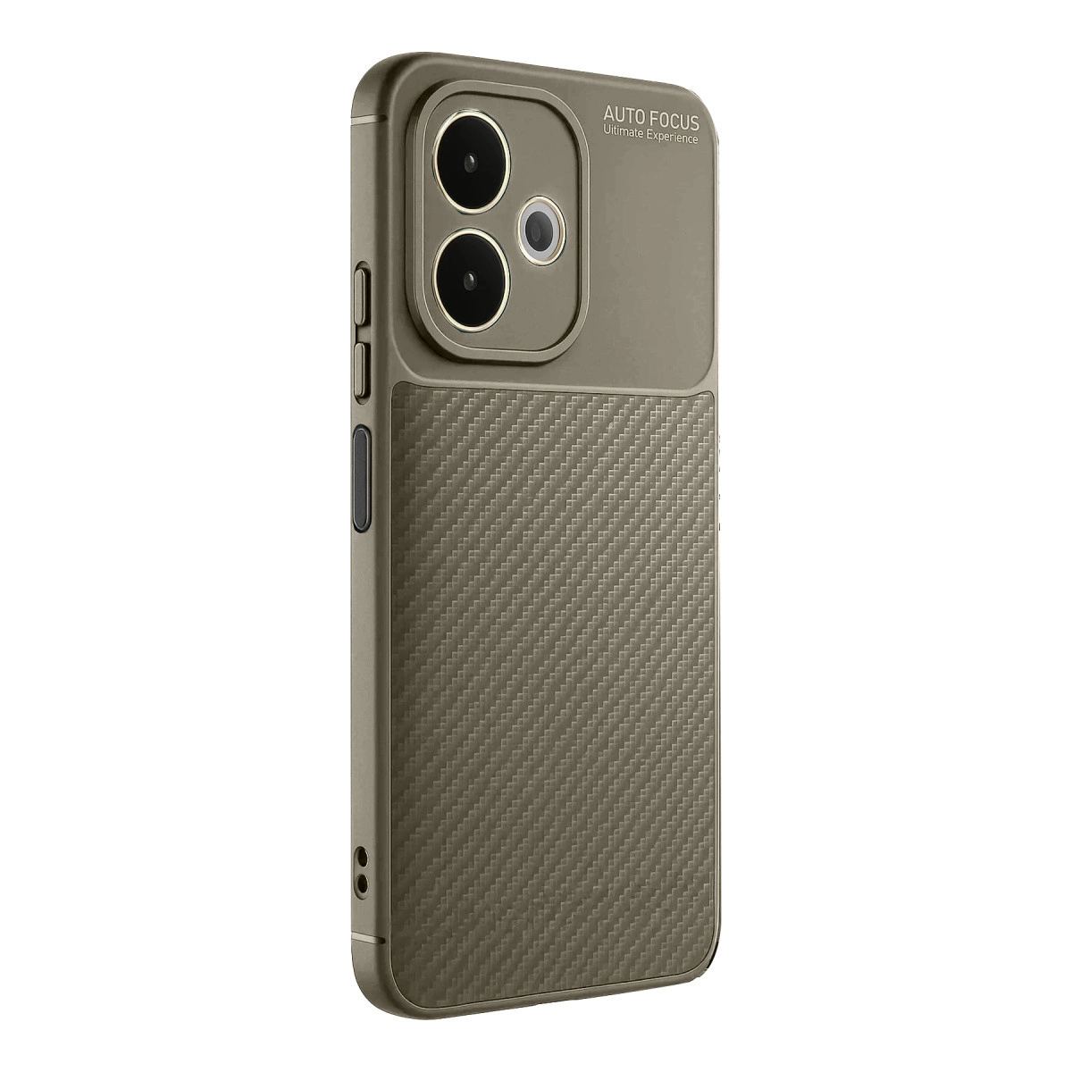 Oppo A5 Pro 4g Kılıf Auto Focus Karbon Kapak - Kahverengi