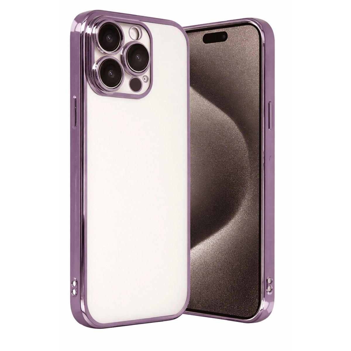 Apple İphone 15 Pro Max Razer Lensli Silikon - Mor