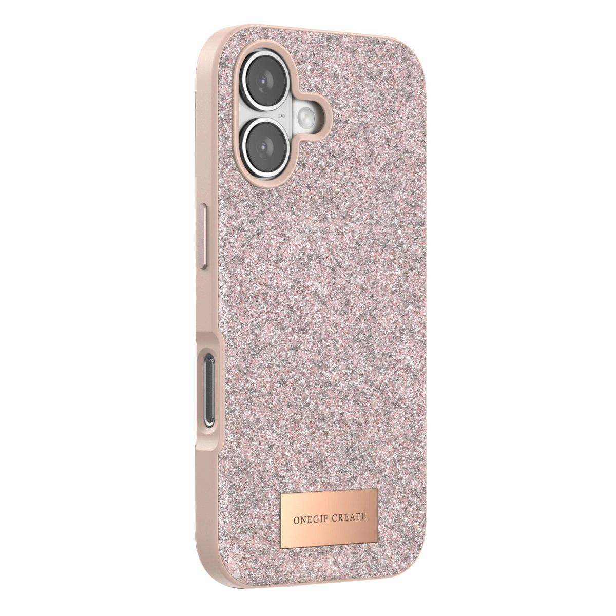 Onegif Apple İphone 17 Bright Simli Kapak - Pembe