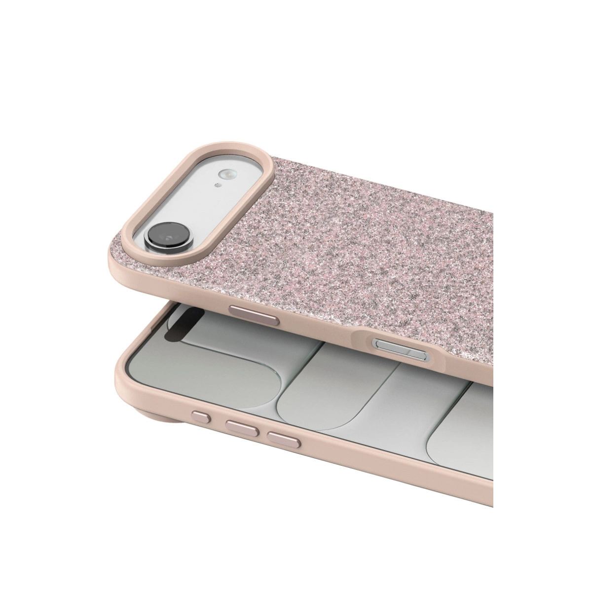 Onegif Apple İphone 17 Air Bright Simli Kapak - Pembe
