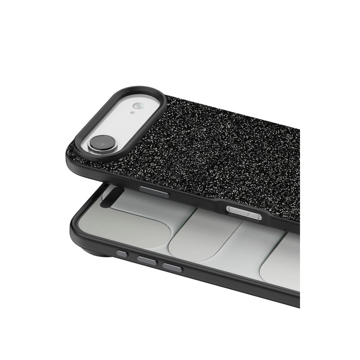 Onegif Apple İphone 17 Air Bright Simli Kapak - Siyah