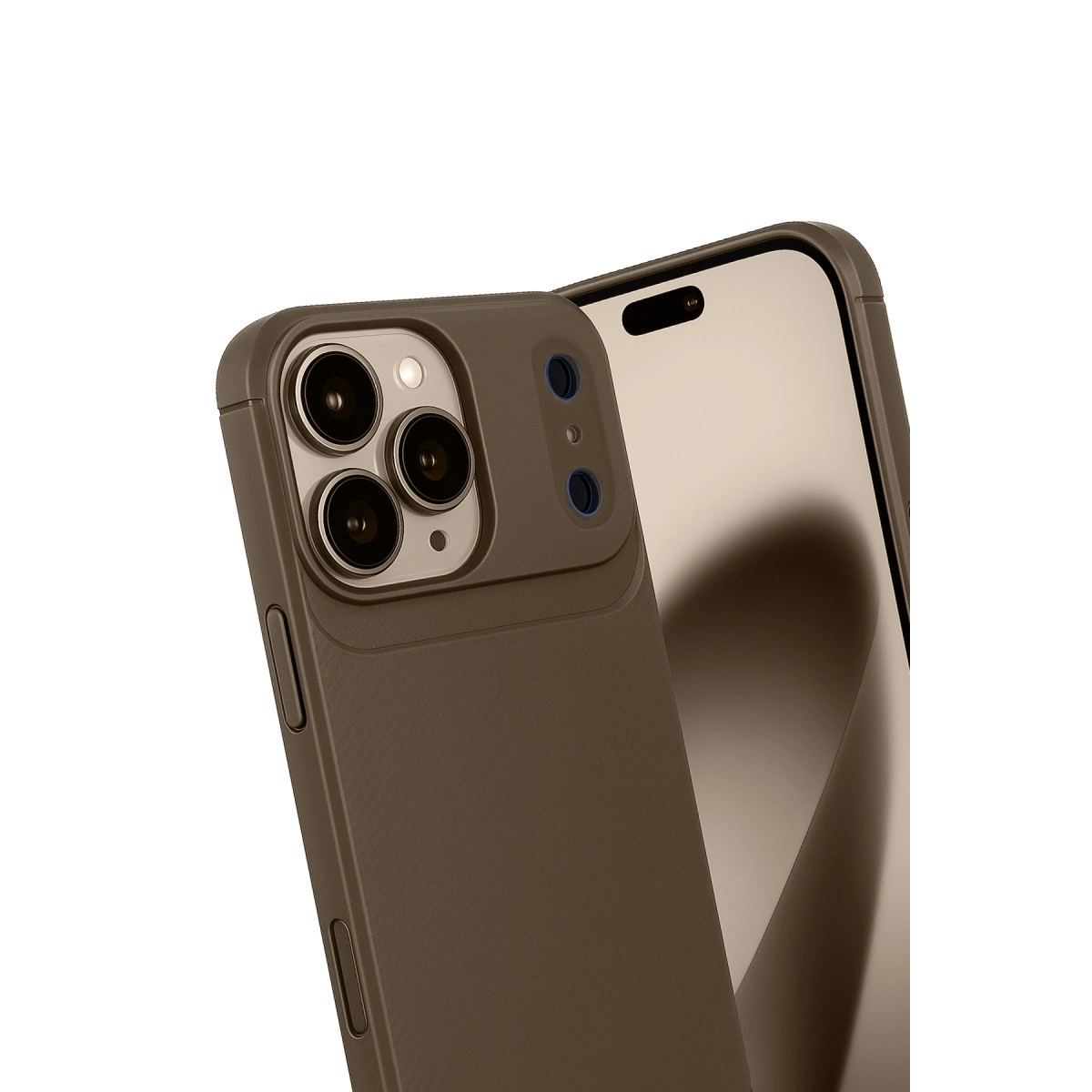 Apple İphone 17 Pro Auto Focus Karbon Kapak - Kahverengi