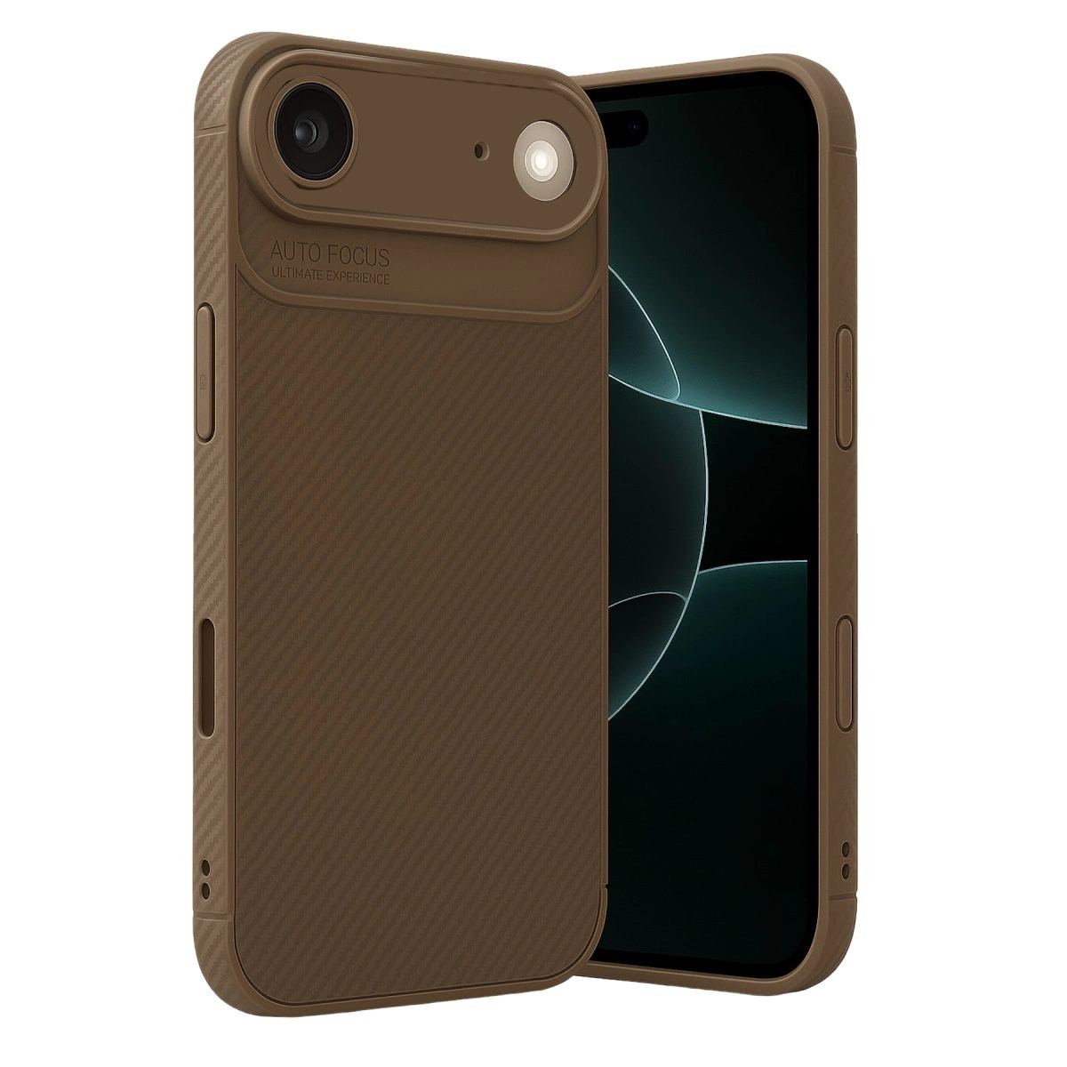 Apple İphone 17 Air Auto Focus Karbon Kapak - Kahverengi