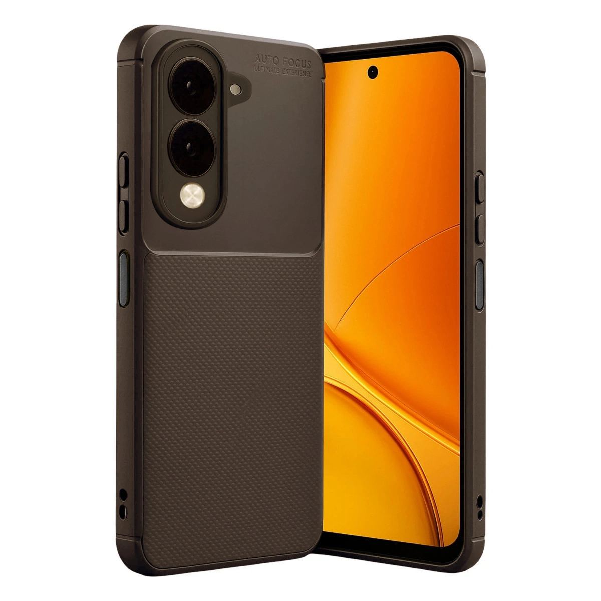 Vivo Y29s Auto Focus Karbon Kapak - Kahverengi