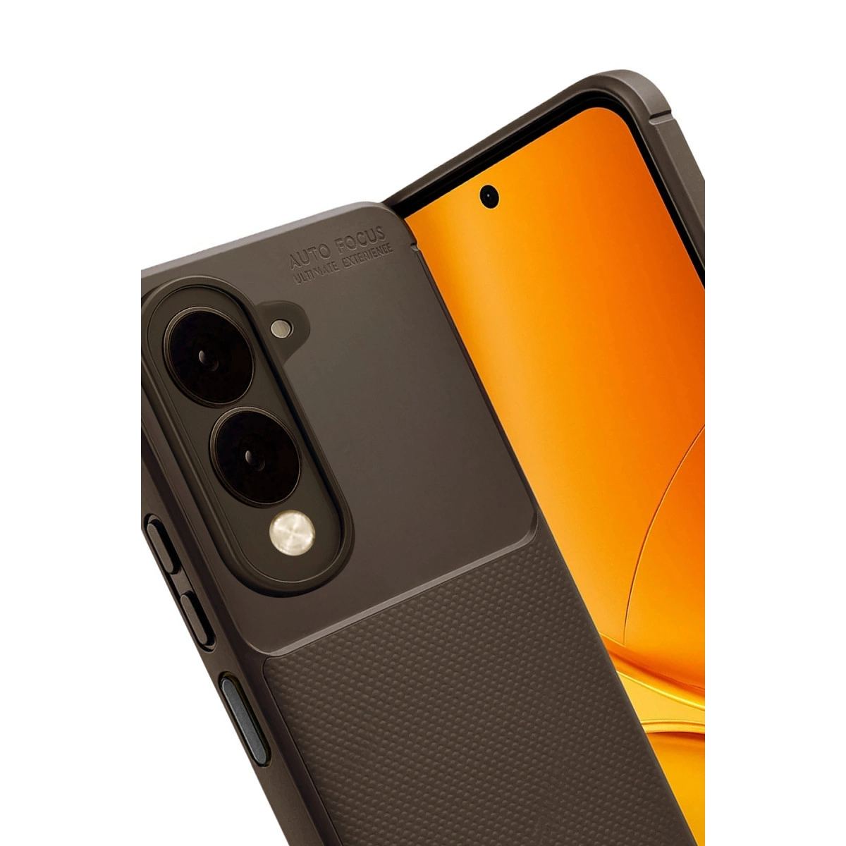 Vivo Y29s Auto Focus Karbon Kapak - Kahverengi