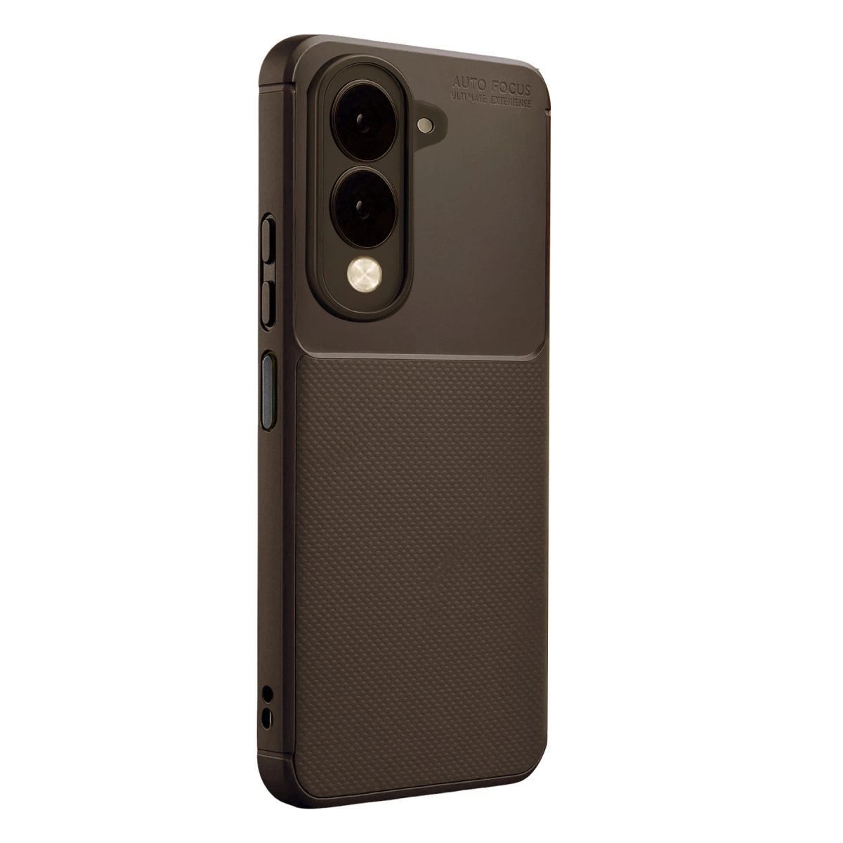 Vivo Y29s Auto Focus Karbon Kapak - Kahverengi