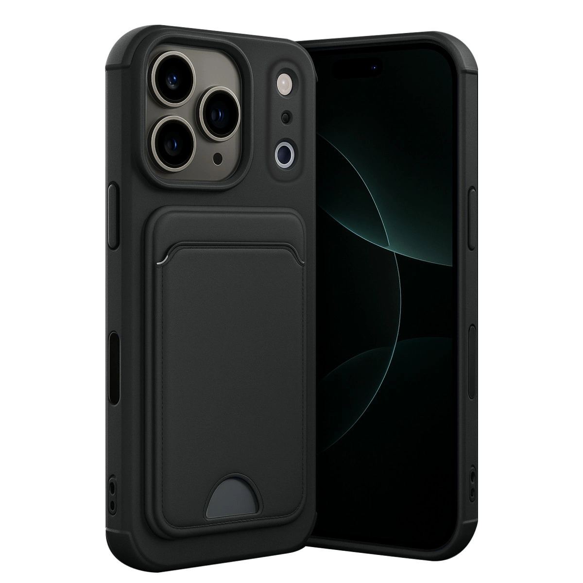 Apple İphone 17 Pro Max Kelvin Kartvizitli Silikon - Siyah
