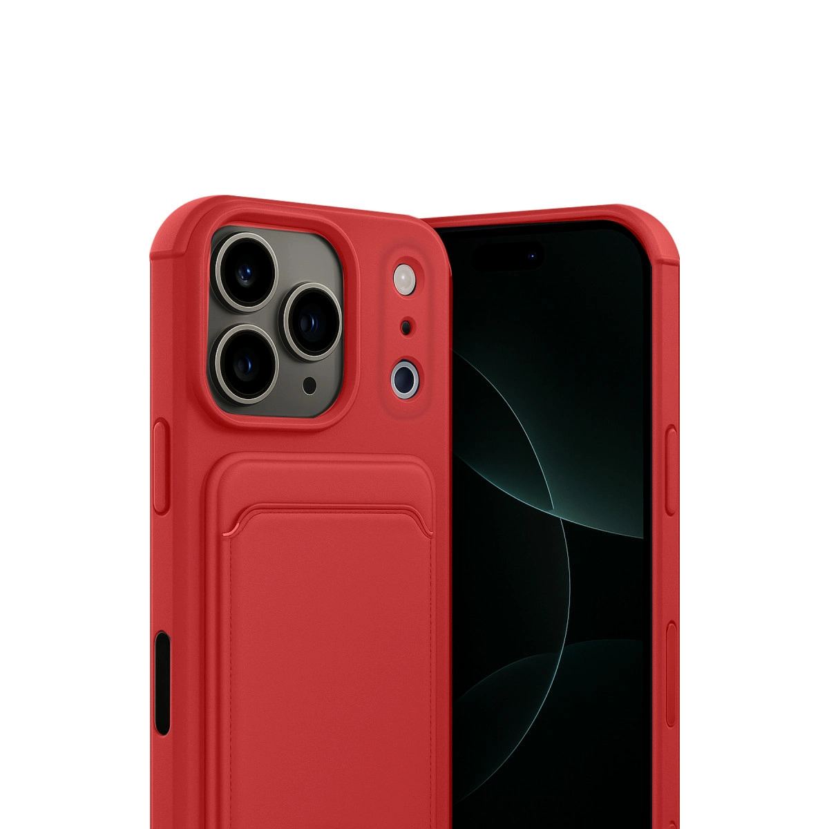 Apple İphone 17 Pro Kelvin Kartvizitli Silikon - Kırmızı