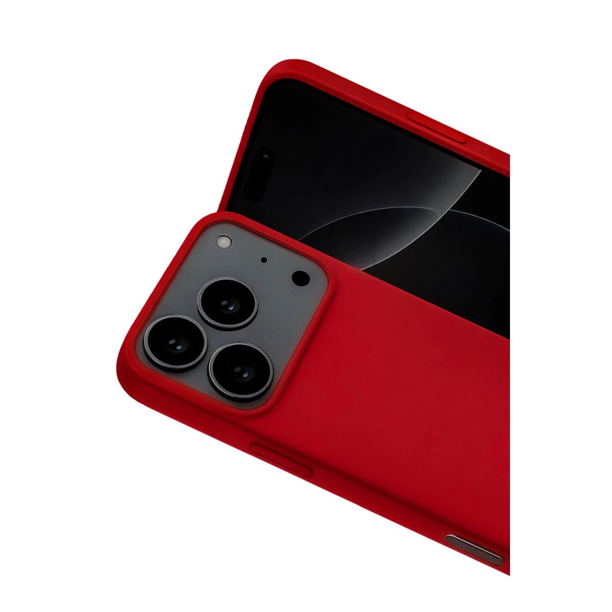 Apple İphone 17 Pro Max Nano İçi Kadife Silikon - Kırmızı