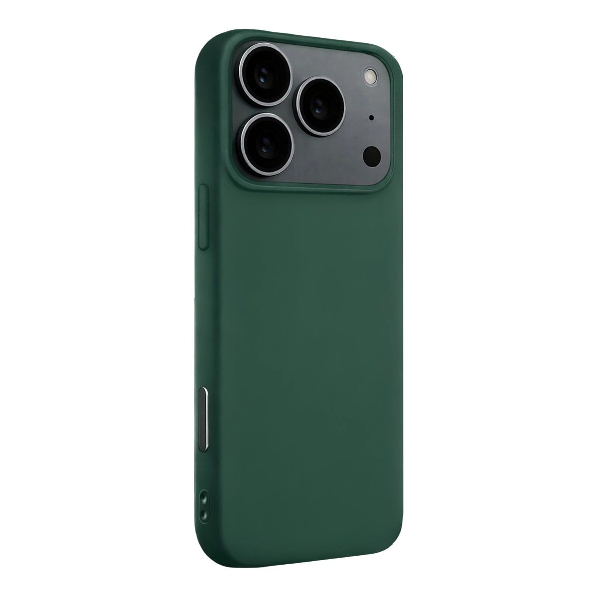 Apple İphone 17 Pro Max Nano İçi Kadife Silikon - Koyu Yeşil