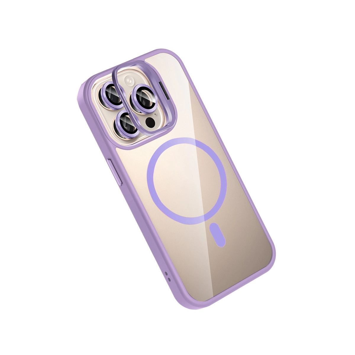 Joko Apple İphone 14 Pro Max Remim Lensli Magsafe Standlı Kapak - Lila
