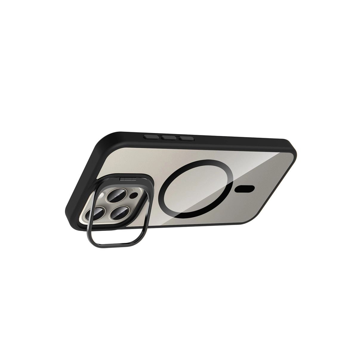 Joko Apple İphone 14 Pro Max Remim Lensli Magsafe Standlı Kapak - Siyah