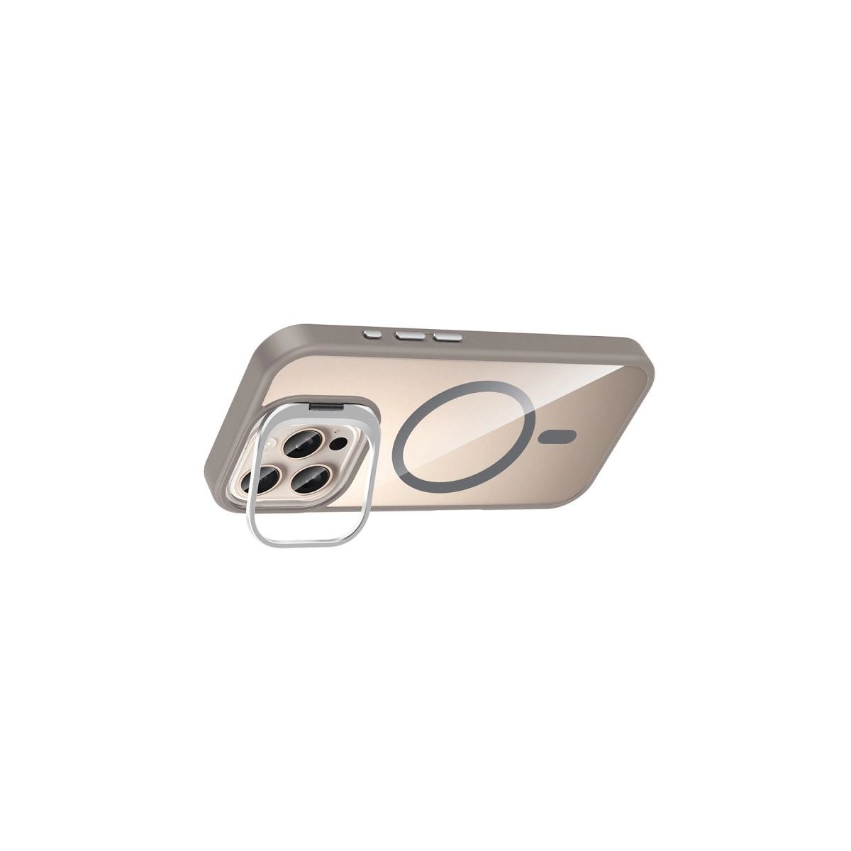 Joko Apple İphone 16 Pro Max Remim Lensli Magsafe Standlı Kapak - Titan Gri