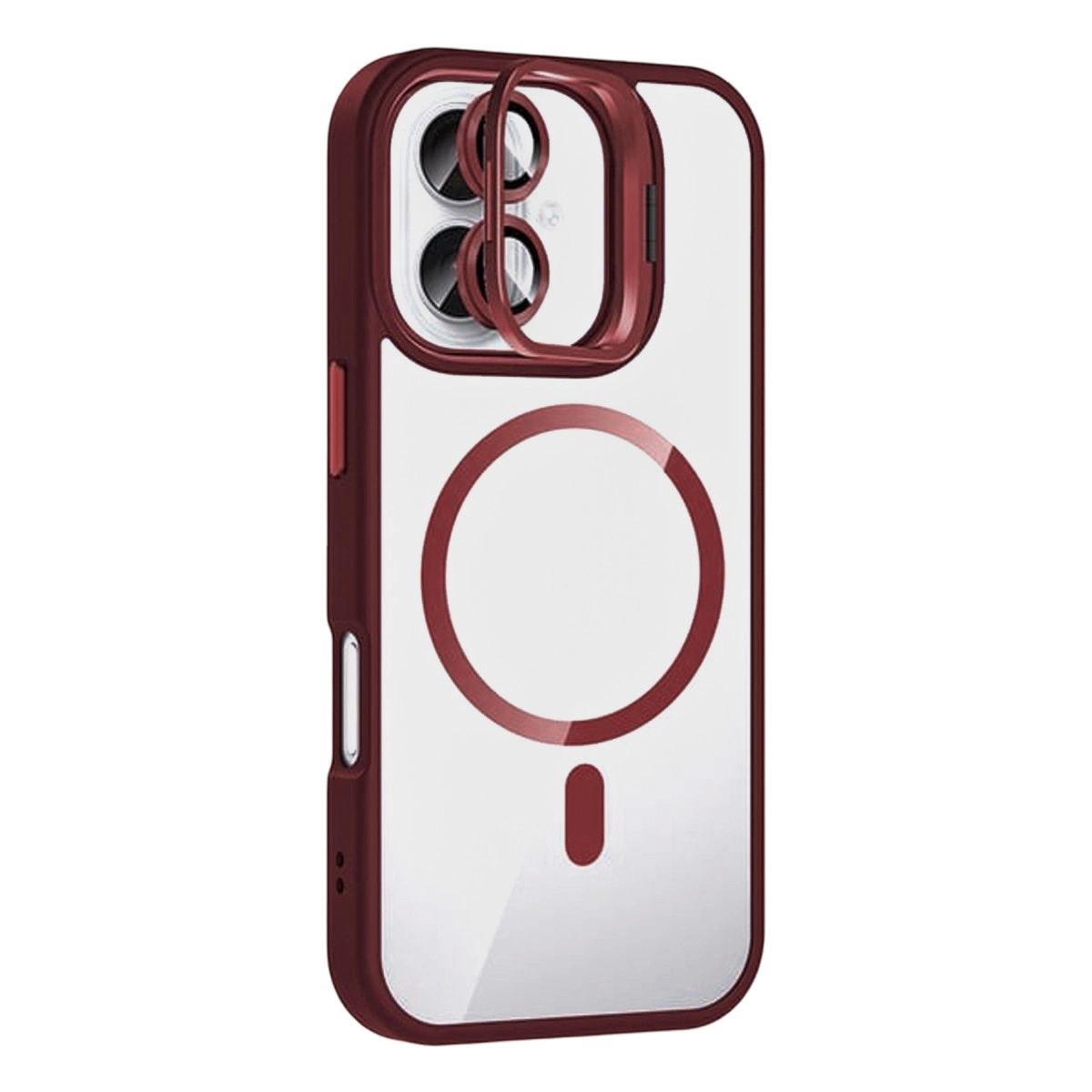 Joko Apple İphone 16 Plus Remim Lensli Magsafe Standlı Kapak - Bordo