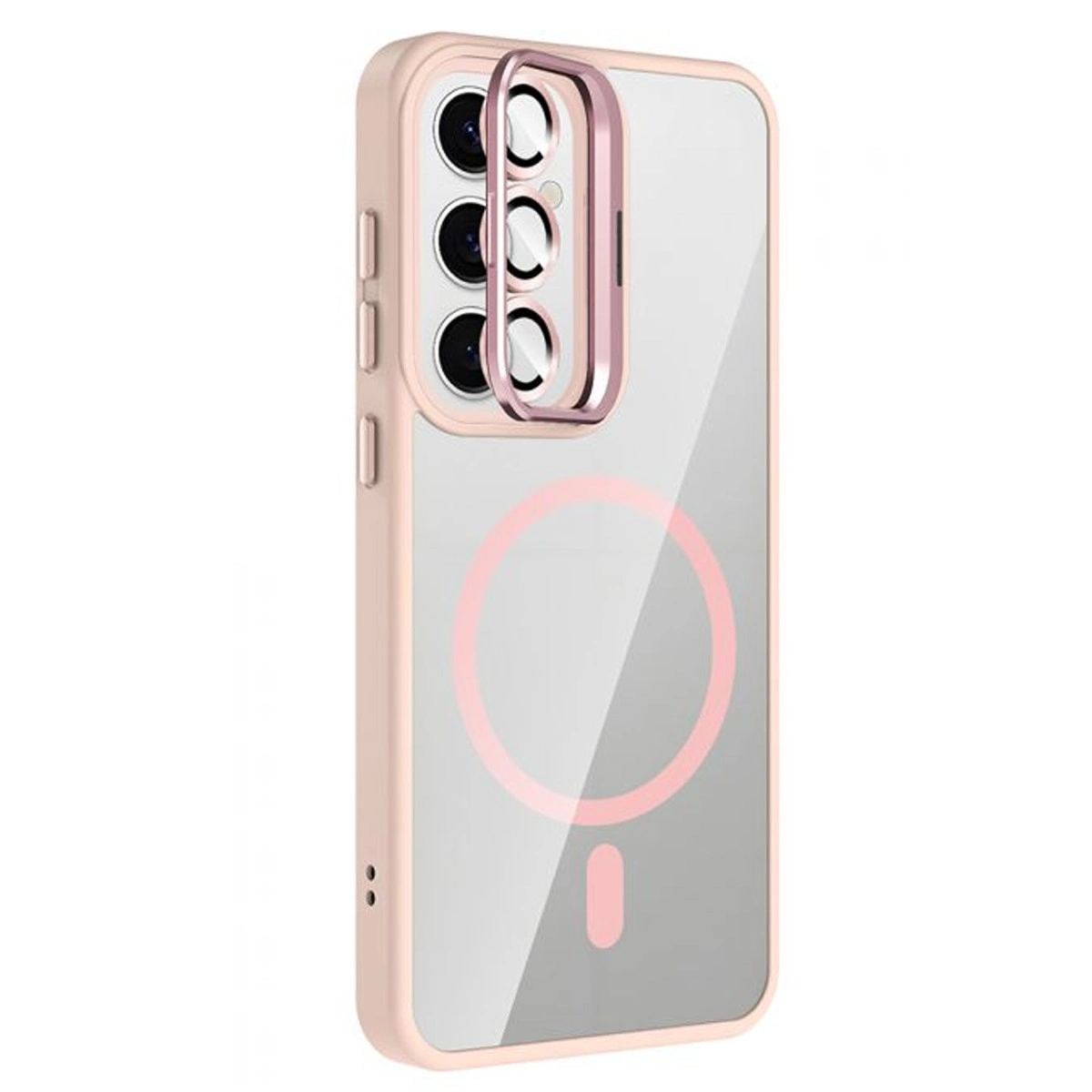 Joko Samsung Galaxy S24 Fe Remim Lensli Magsafe Standlı Kapak - Pembe