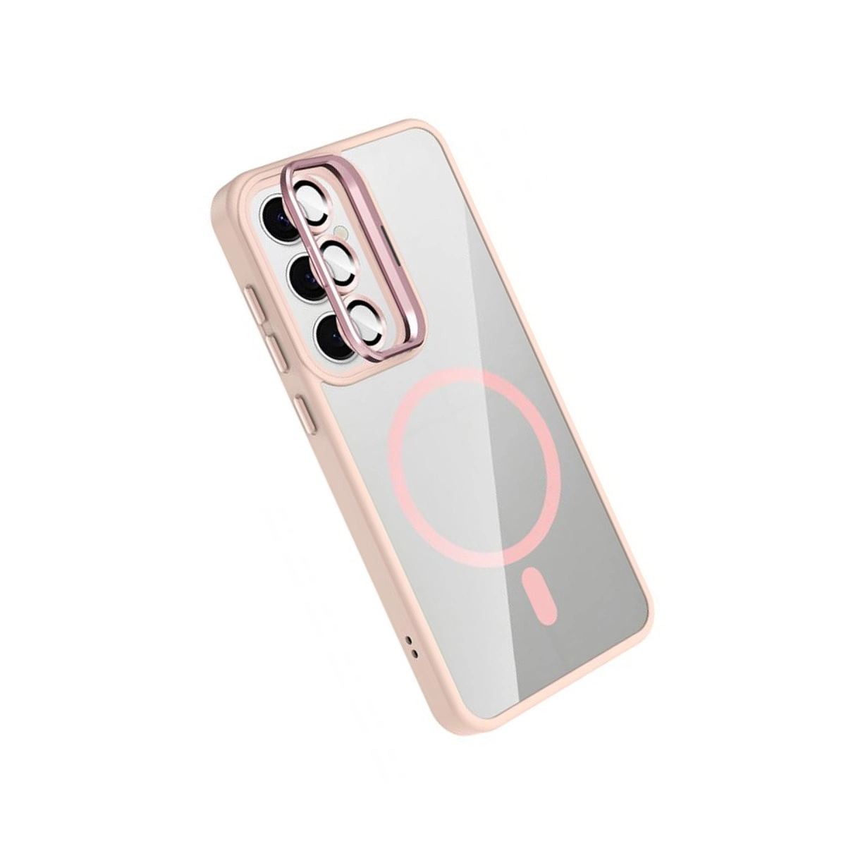 Joko Samsung Galaxy S24 Fe Remim Lensli Magsafe Standlı Kapak - Pembe