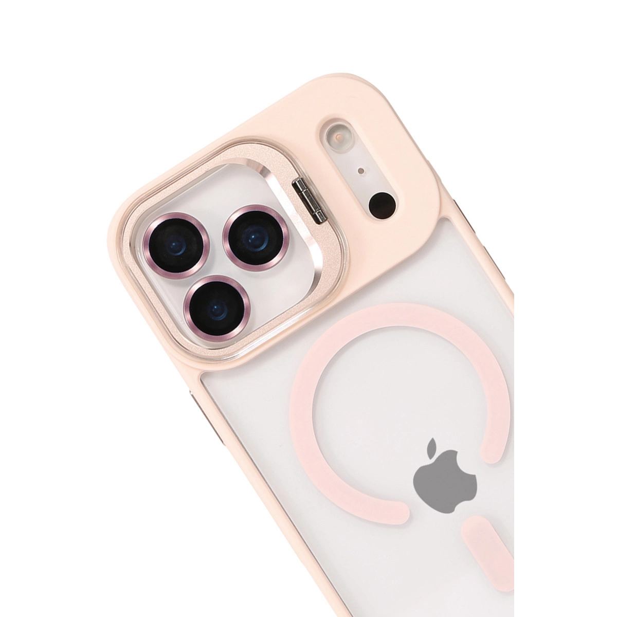Joko Apple İphone 17 Pro Remim Lensli Magsafe Standlı Kapak - Pembe