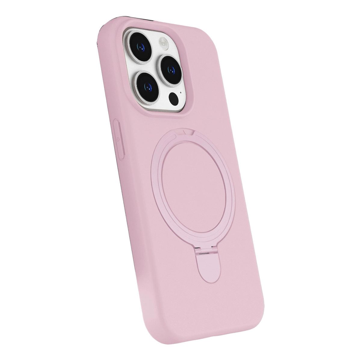Apple İphone 15 Pro Max Regal Magsafe Standlı Kapak - Açık Pembe