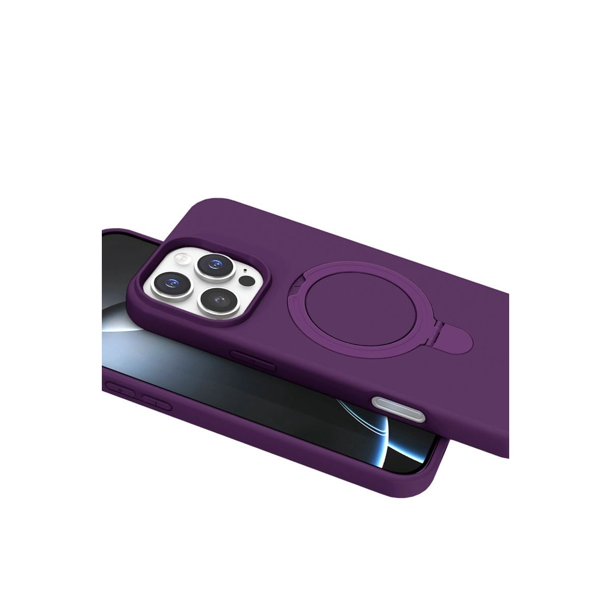 Apple İphone 16 Pro Regal Magsafe Standlı Kapak - Derin Mor