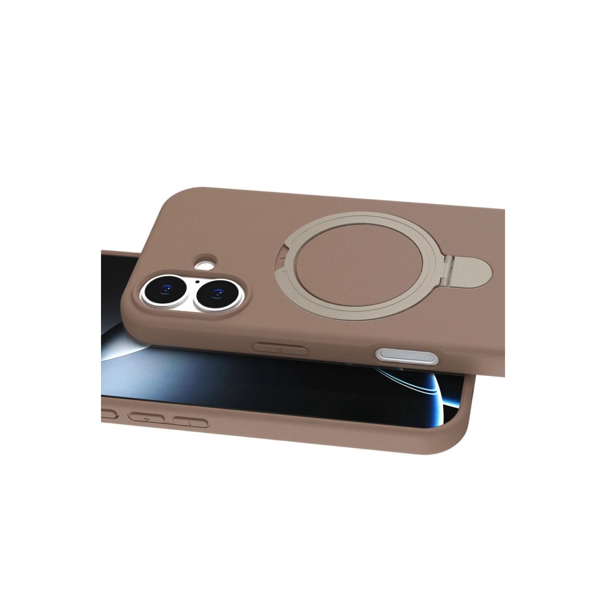 Apple İphone 16 Plus Regal Magsafe Standlı Kapak - Çöl Titanyum
