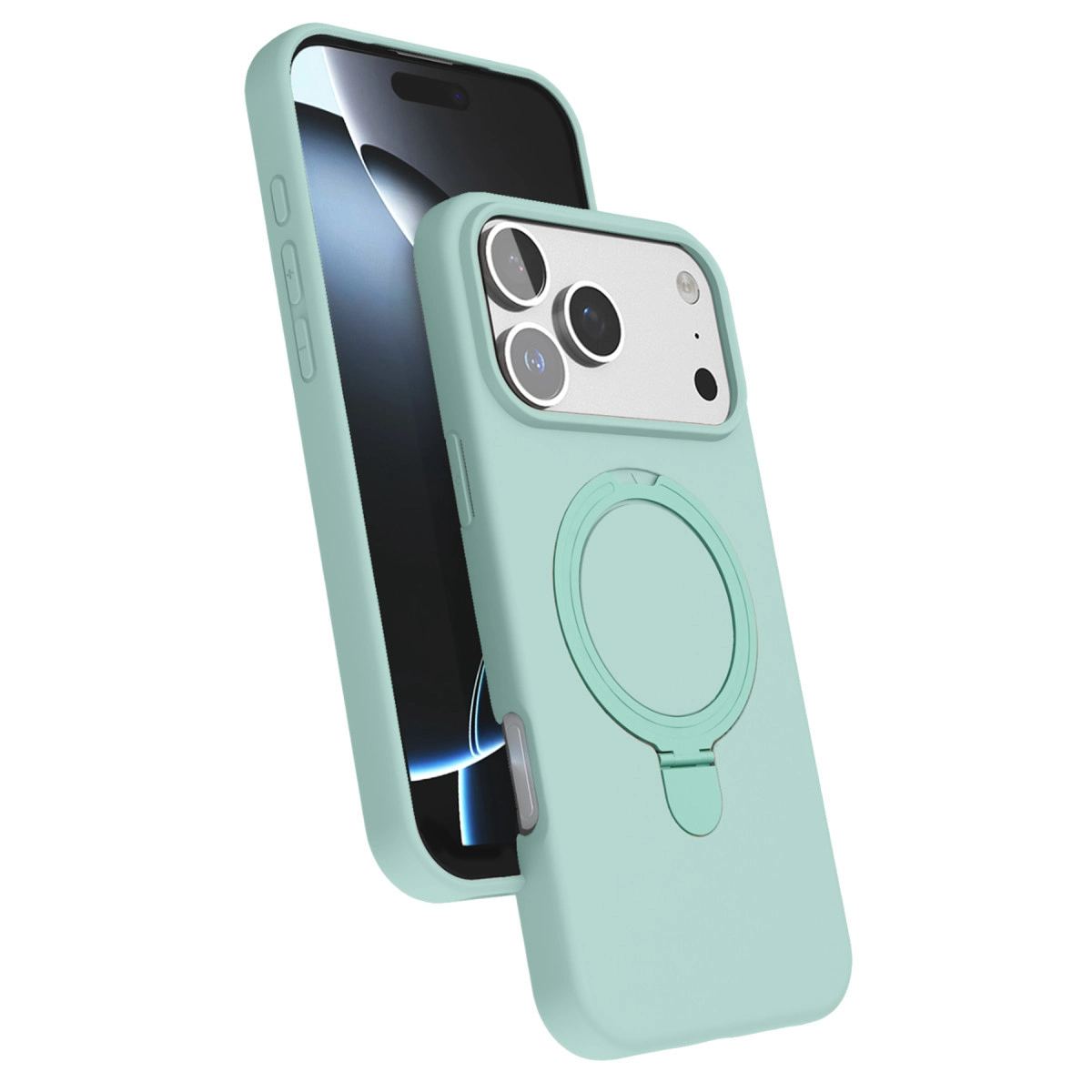 Apple İphone 17 Pro Regal Magsafe Standlı Kapak - Su Yeşili