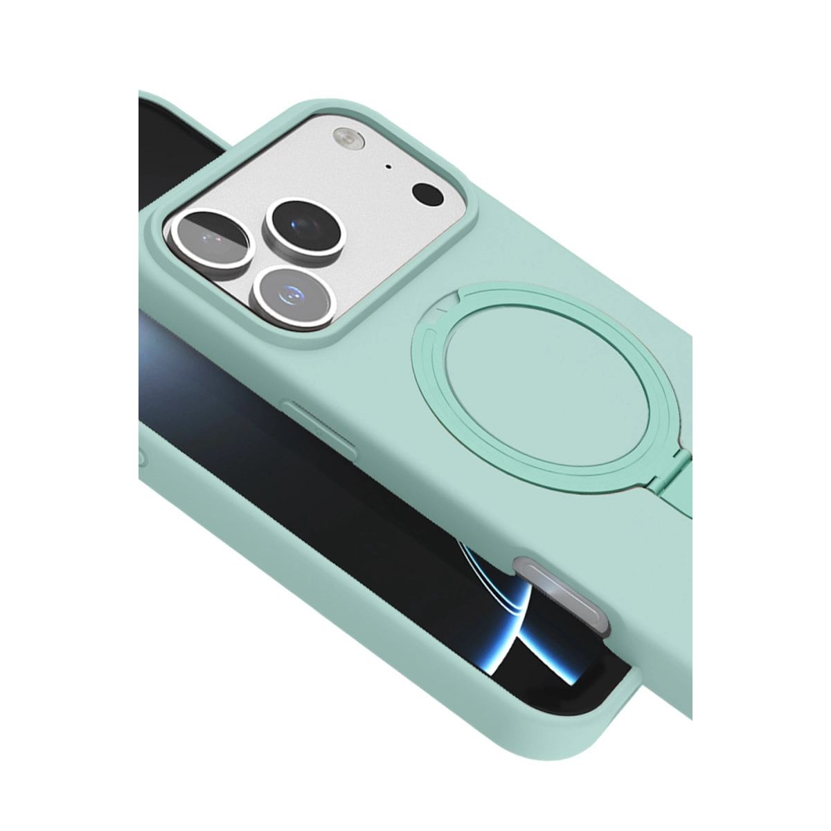 Apple İphone 17 Pro Regal Magsafe Standlı Kapak - Su Yeşili