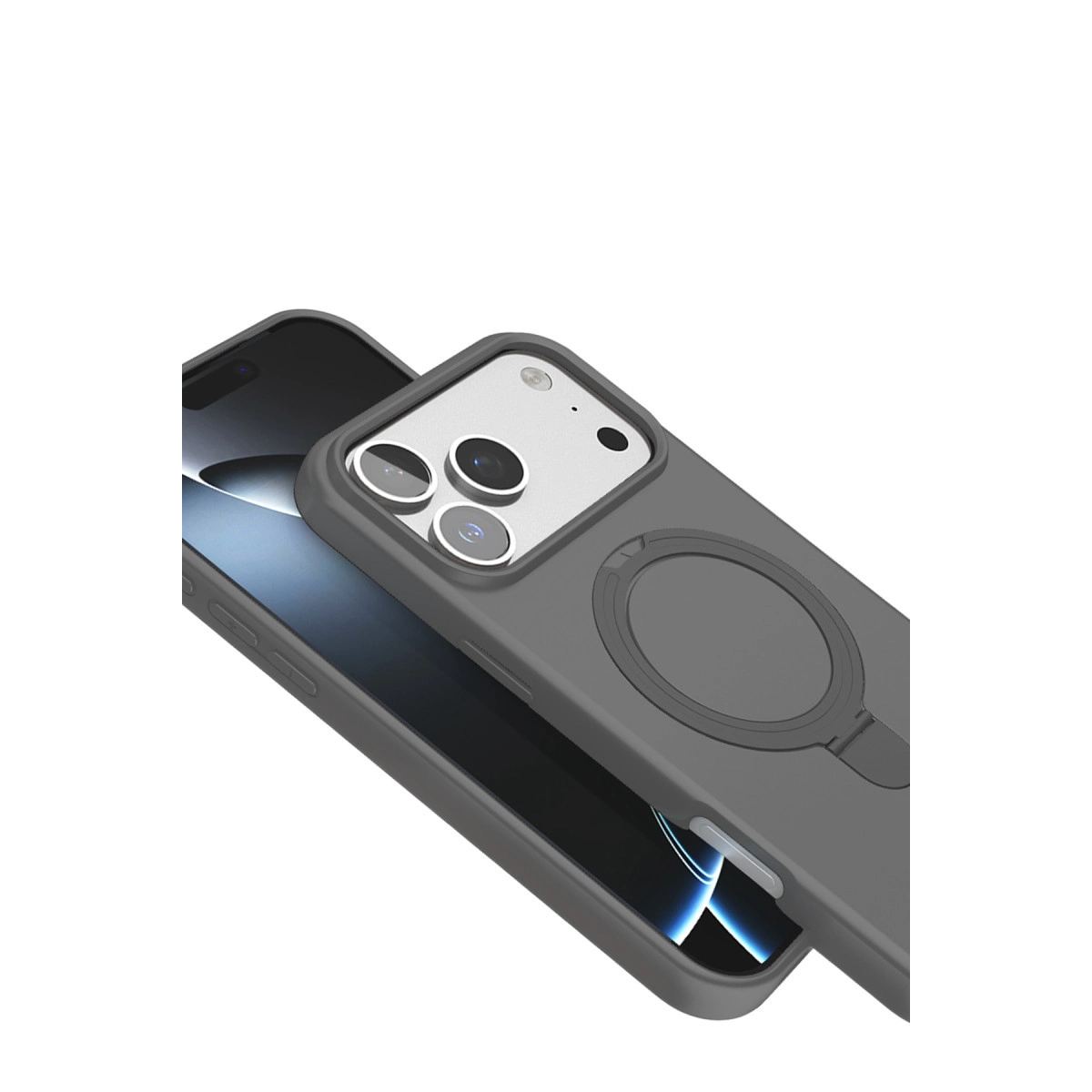 Apple İphone 17 Pro Max Regal Magsafe Standlı Kapak - Titan Gri