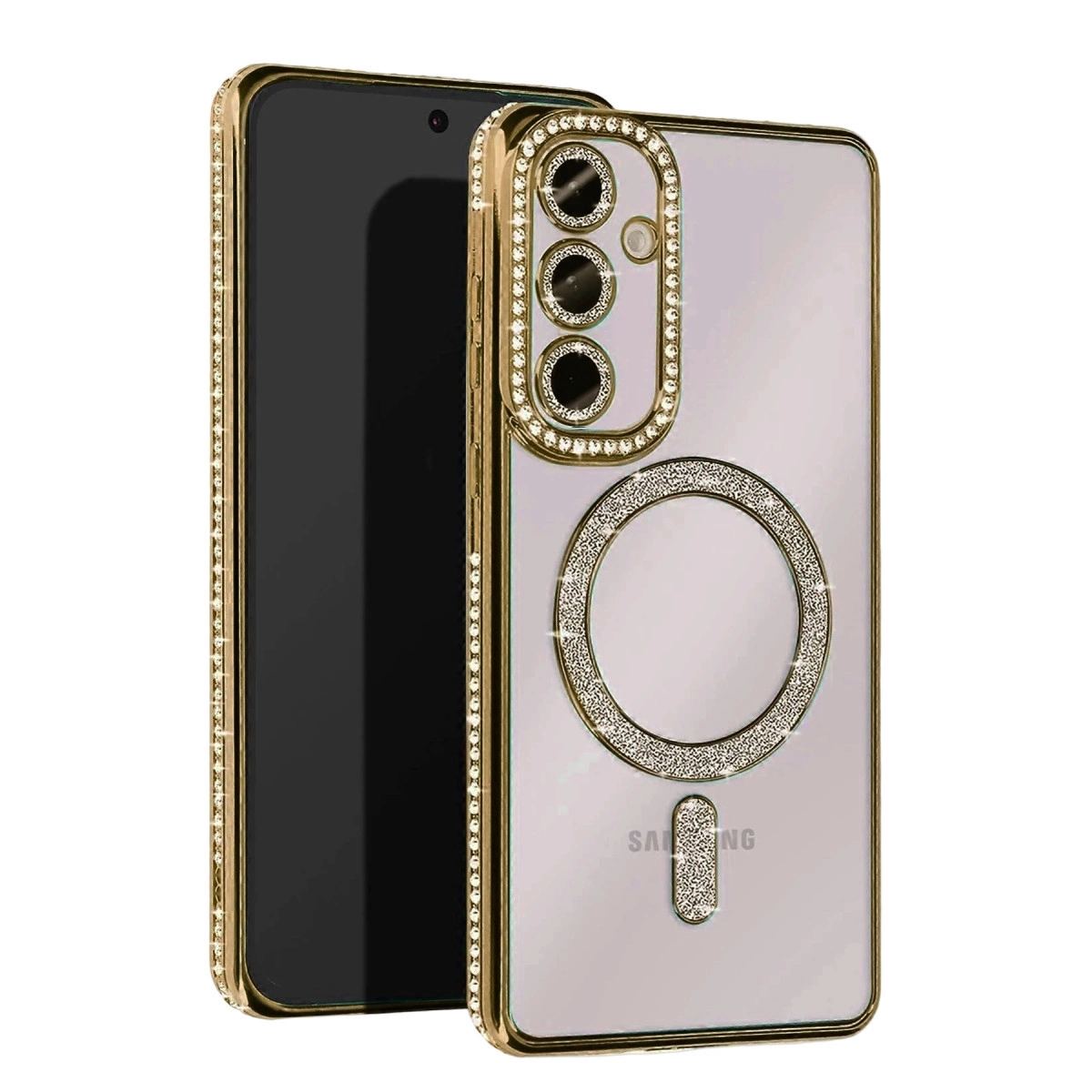 Samsung Galaxy A55 5g Joke Simli Magneticsafe Kılıf - Gold