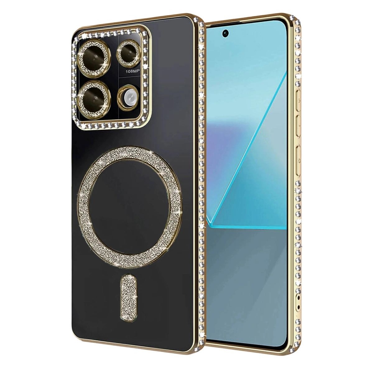 Xiaomi Redmi 13c Joke Simli Magneticsafe Kılıf - Gold