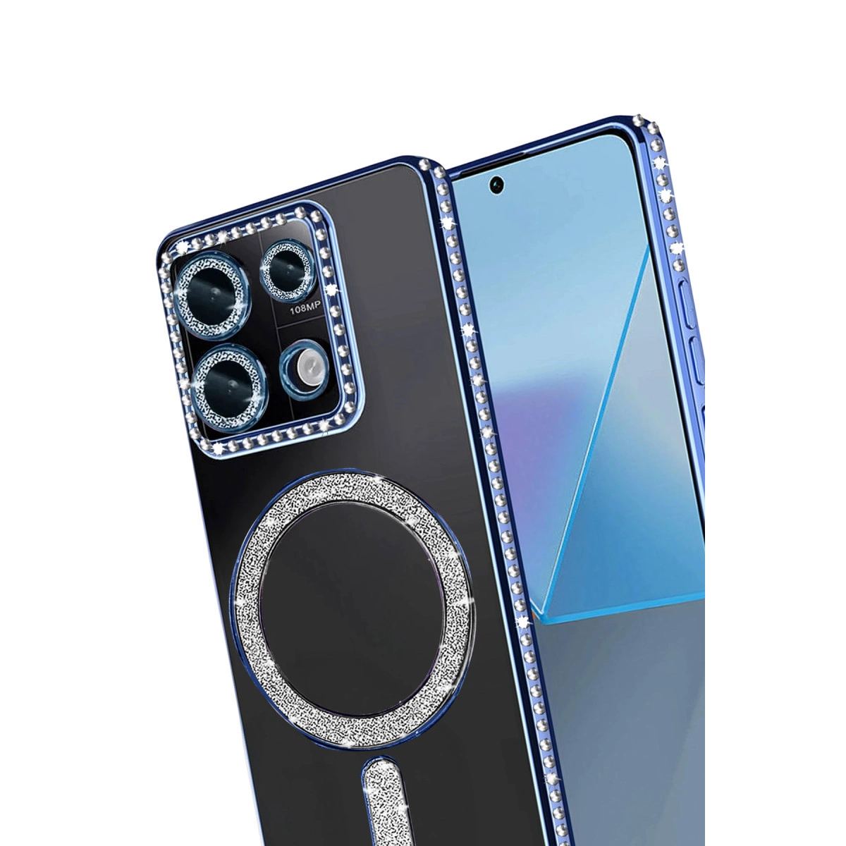 Xiaomi Redmi Note 13 Pro 4g Joke Simli Magneticsafe Kılıf - Mavi