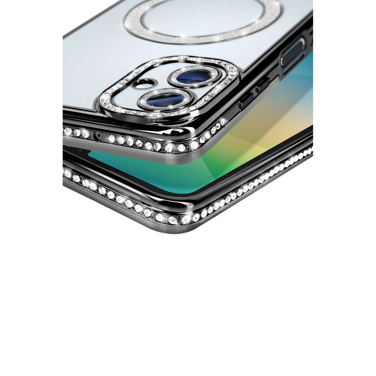 Samsung Galaxy A06 Joke Simli Magneticsafe Kılıf - Siyah